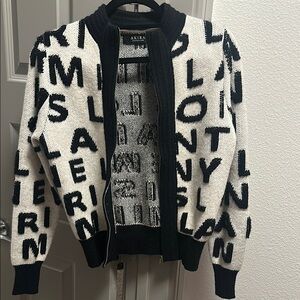 Akira Black and White Lettered Jacket